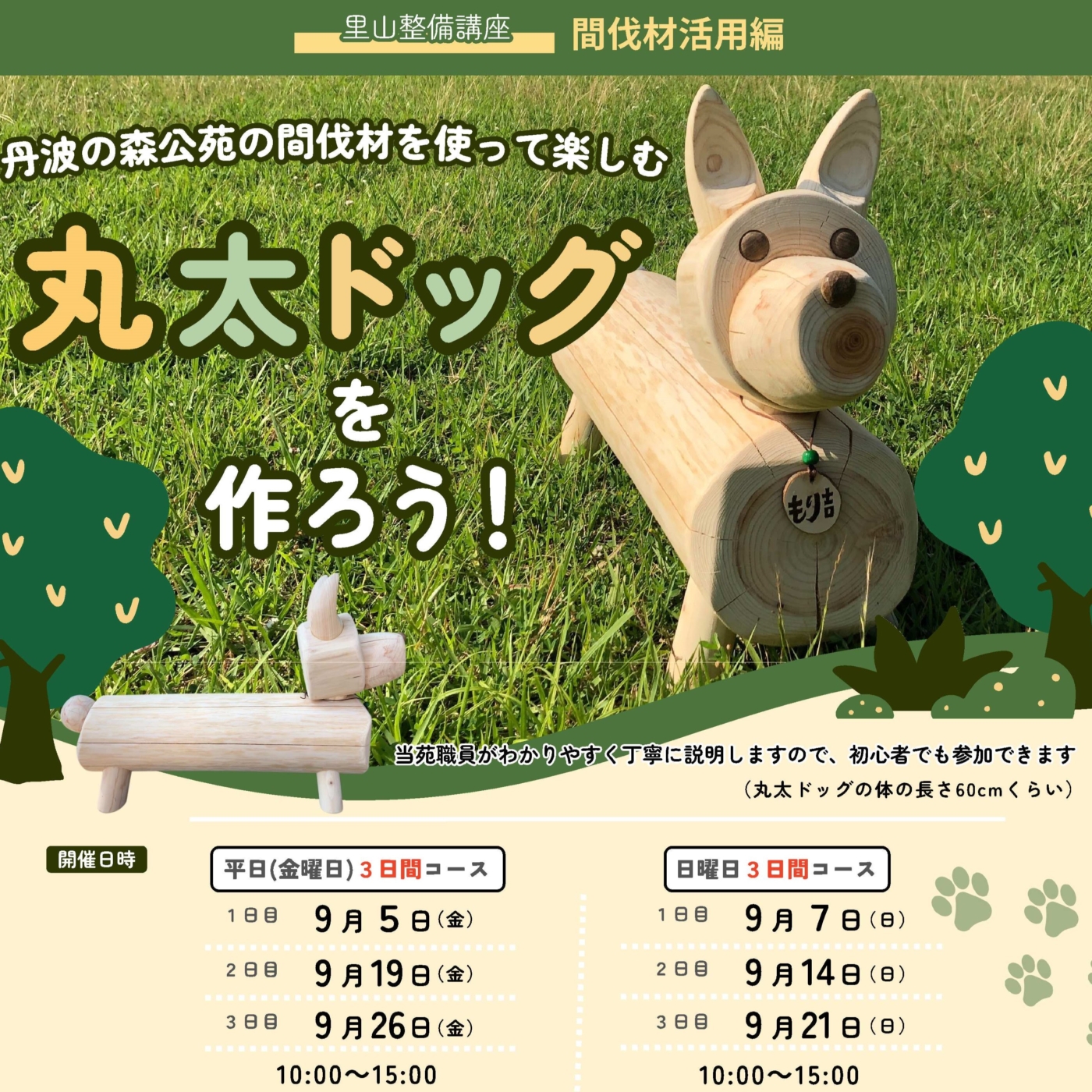 間伐材活用編「丸太ドックをつくろう！」参加者募集